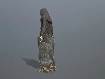 Man Statue 3 Low-poly 3D model