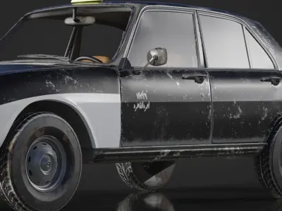 Vintage Egyptian Taxi Low-poly 3D model