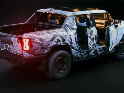 HUMMER EV 2022 Ghost Marble Edition Rigged Low-poly 3D model