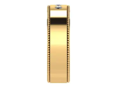 weeding band with millgrains  4 diamond  3D print model