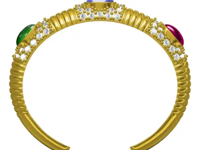 Colorful Cabochon Bracelets 3D print model