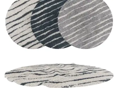 Round Rug Set 177 3D model