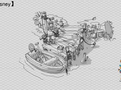 Game Boat - Building Pier 03 3D model