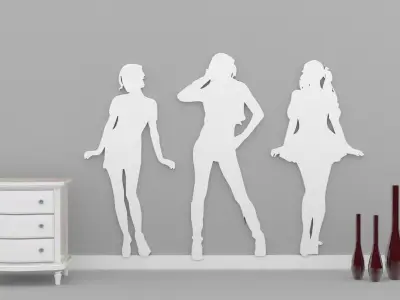 Wall Decoration 1-4 GROUP Low-poly 3D model