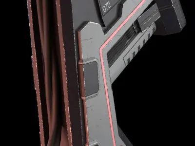 Terminal Sci-fi Low-poly Free low-poly 3D model