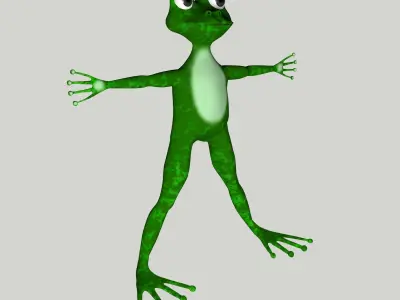 Green cartoon frog 3D model