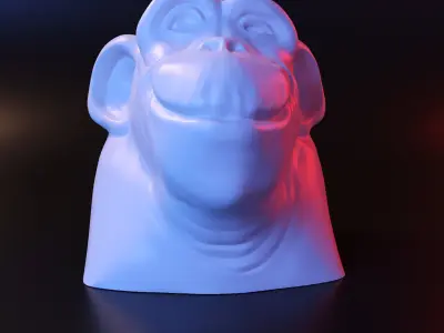 Vase monkey head 3D print model