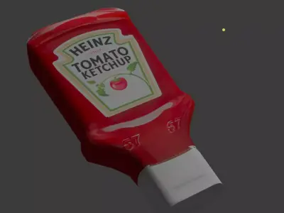 Heinz Ketchup Bottle Condiment Low-poly 3D model