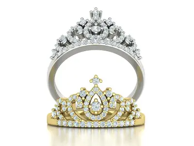 Princess Diamond Tiara Fashion ring 3dmodel 3D print model
