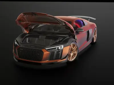 AUDI-R8-V10 -PLUS  Low-poly 3D model