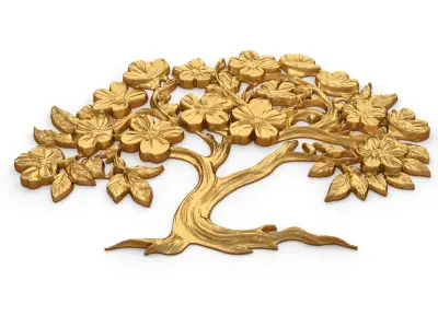 mural tree decor set ornament 03 3D model