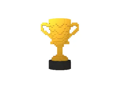 Voxel Trophy v1 008 Low-poly 3D model