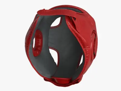 3D Boxing Training Helmet Red Low-poly 3D model
