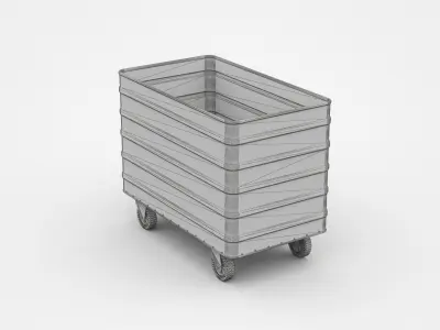 Longer Industrial Container On Wheels 3D model