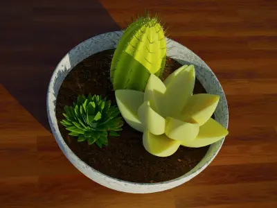 Succulent Bowl Free 3D model