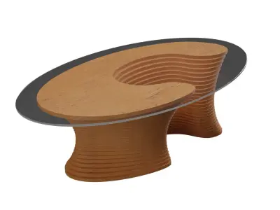 Parametric Wavy Wooden Furniture 02 - Coffee Table 3D model