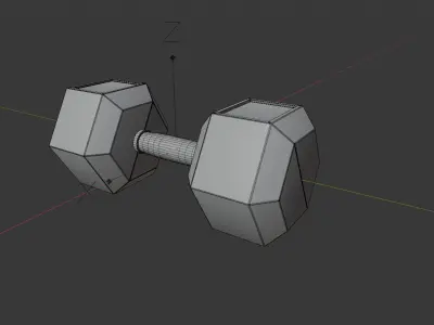 Hexagonal dumbbell Free low-poly 3D model