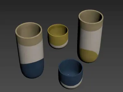 Modern abstract design vases 3D model