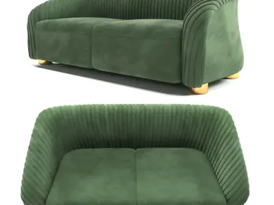 luxury sofa velvet 3D model