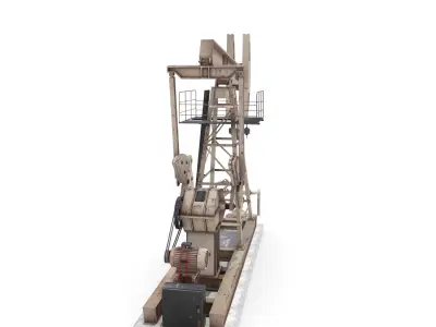 Oil Pumpjack Animated Weathered Pack 3D model