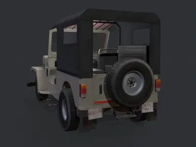 3D model Major jeep Low resolution game model Low-poly 3D model