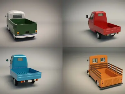 Low Poly Pickup Pack 02