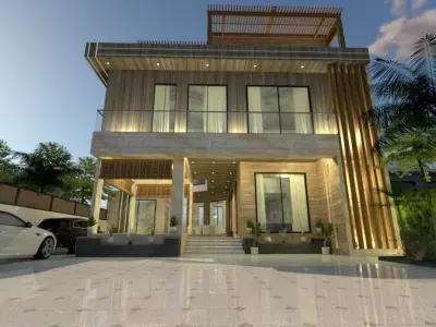 Contemporary House Design A40  DWG  SketchUp Model 3D model