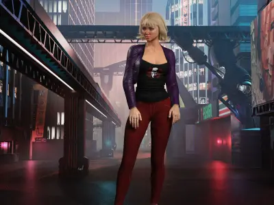 Casual girl full rigged - game ready - animated Low-poly 3D model