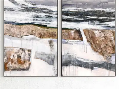 Plaster Two Photo Frame 300 Low-poly 3D model