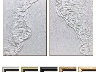 Plaster Two Photo Frame 532 Low-poly 3D model