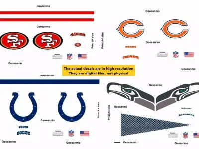 Printable High Resolution NFL Helmet Decals Pack 3 3D print model