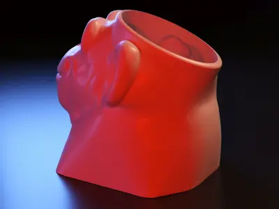 Vase monkey head 3D print model