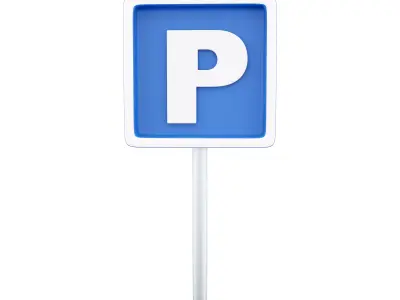 3d Blue Parking sign 3D model