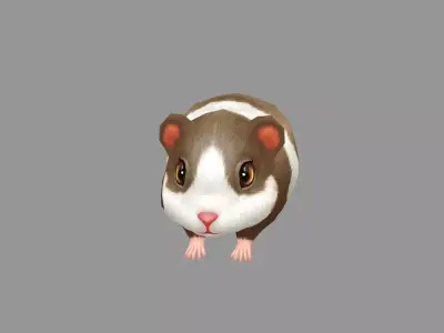 Cartoon Hamster Low-poly 3D model
