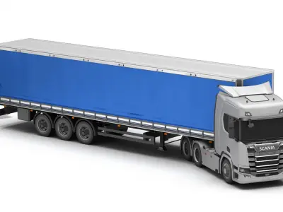 Truck 3-V5 Low-poly 3D model