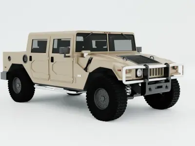 HUMMER H1 PICKUP READY FOR SUBDIVISION 3D model