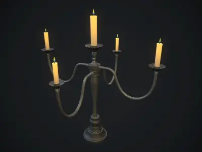 Candle 5 PBR Low-poly 3D model