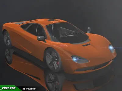 Lowpoly McLaren Super Racing Car 3d model Low-poly 3D model