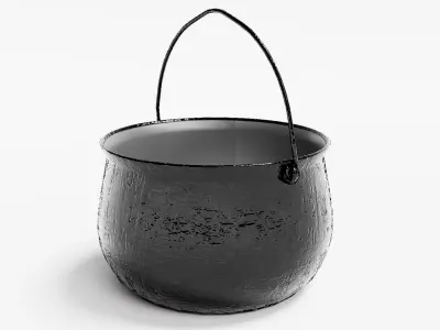PBR bowler pot cauldron er1 Low-poly 3D model