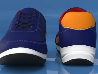Boot 3D Model orange shoe Free 3D model