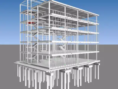 Building in structure by REVIT 3D model