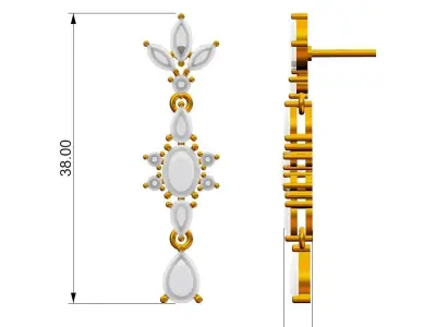 Bride Gemstones Earrings 3D print model