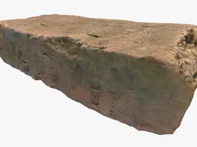 Brick block Low-poly 3D model