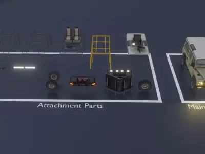 Ranover Offender With 13 Replaceable Attachments Low-poly 3D model