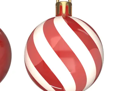 Assorted Christmas Ball Ornament Set Low-poly 3D model