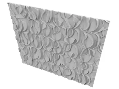 modern panel wall decor set wall relief mural CNC 77  3D model