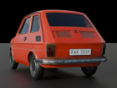 Fiat 126 Low-poly 3D model