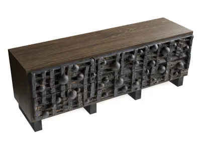 Chahan and Peter Lane Cabinet Ceramique brun Low-poly 3D model