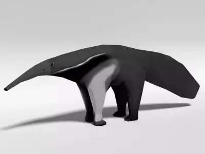 Low Poly Cartoon Giant Anteater Low-poly 3D model