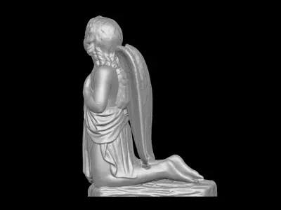 Old Funeral Sculpture Statue 3D Print 3D model 3D print model